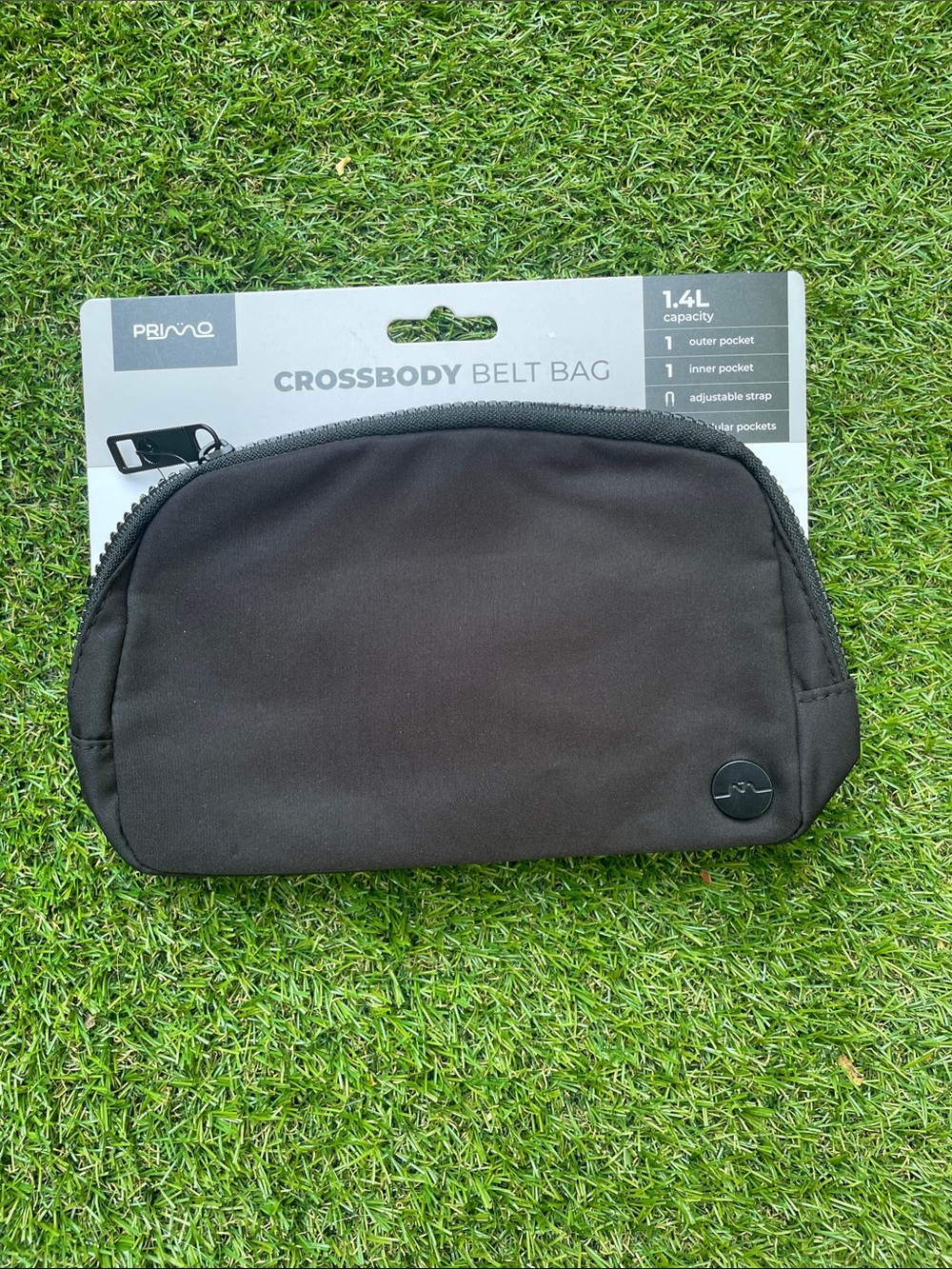 PRIMQ Black Crossbody Belt Bag